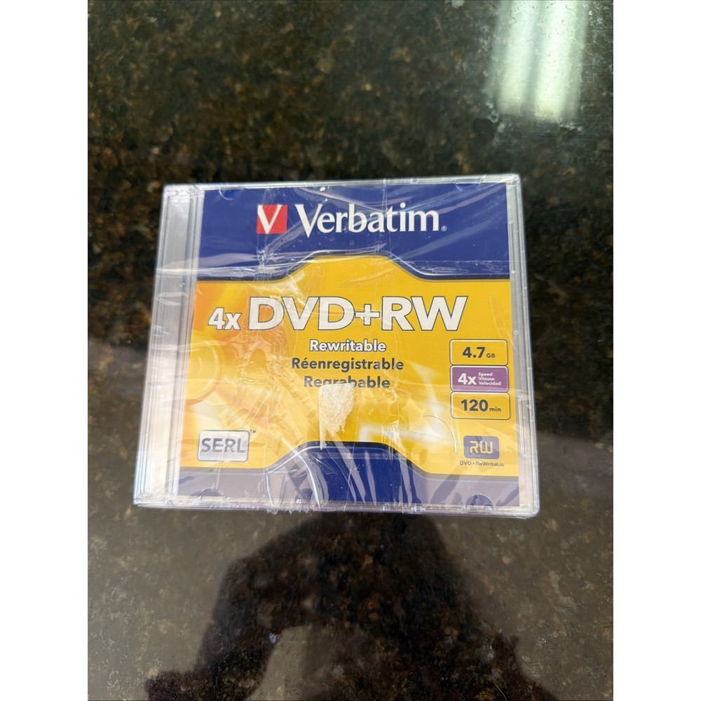 Verbatim DVD+RW Discs 4.7GB 4x w/Slim Jewel Cases Pearl 18/Pack 94520 New